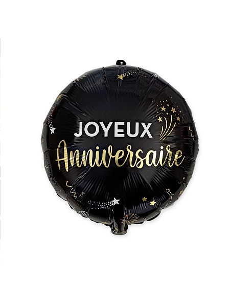 Ballon Alu D35cm Joyeux Anniversaire Noi Hyperfetes